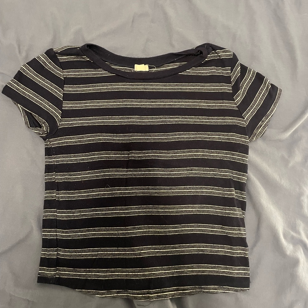 GARAGE NAVY AND WHITE STRIPED BABY TEE